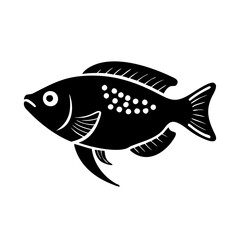 pearl gourami fish icon, pearl gourami fish silhouette vector illustration-simple silhouette illustration of pearl gourami fish, perfect for pearl gourami fish logos and icons