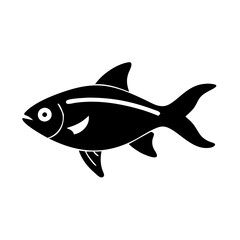 lemon tetra fish icon, lemon tetra fish silhouette vector illustration-simple silhouette illustration of lemon tetra fish, perfect for lemon tetra fish logos and icons