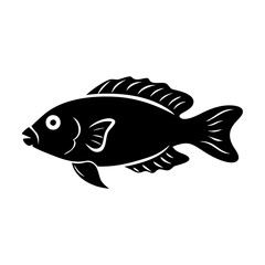 dwarf cichlid fish icon, dwarf cichlid fish silhouette vector illustration-simple silhouette illustration of dwarf cichlid fish, perfect for dwarf cichlid fish logos and icons