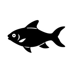black skirt tetra fish icon, black skirt tetra fish silhouette vector illustration-simple silhouette illustration of black skirt tetra fish, perfect for black skirt tetra fish logos and icons