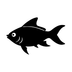 black skirt tetra fish icon, black skirt tetra fish silhouette vector illustration-simple silhouette illustration of black skirt tetra fish, perfect for black skirt tetra fish logos and icons