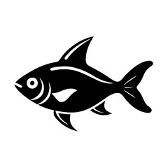 black skirt tetra fish icon, black skirt tetra fish silhouette vector illustration-simple silhouette illustration of black skirt tetra fish, perfect for black skirt tetra fish logos and icons