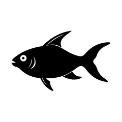 black skirt tetra fish icon, black skirt tetra fish silhouette vector illustration-simple silhouette illustration of black skirt tetra fish, perfect for black skirt tetra fish logos and icons