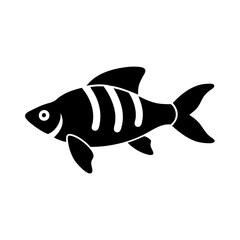 tiger barb fish icon, tiger barb fish silhouette vector illustration-simple silhouette illustration of tiger barb fish, perfect for tiger barb fish logos and icons