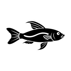 siamese algae eater fish icon, siamese algae eater fish silhouette vector illustration-simple silhouette illustration of siamese algae eater fish, perfect for siamese algae eater fish logos and icons