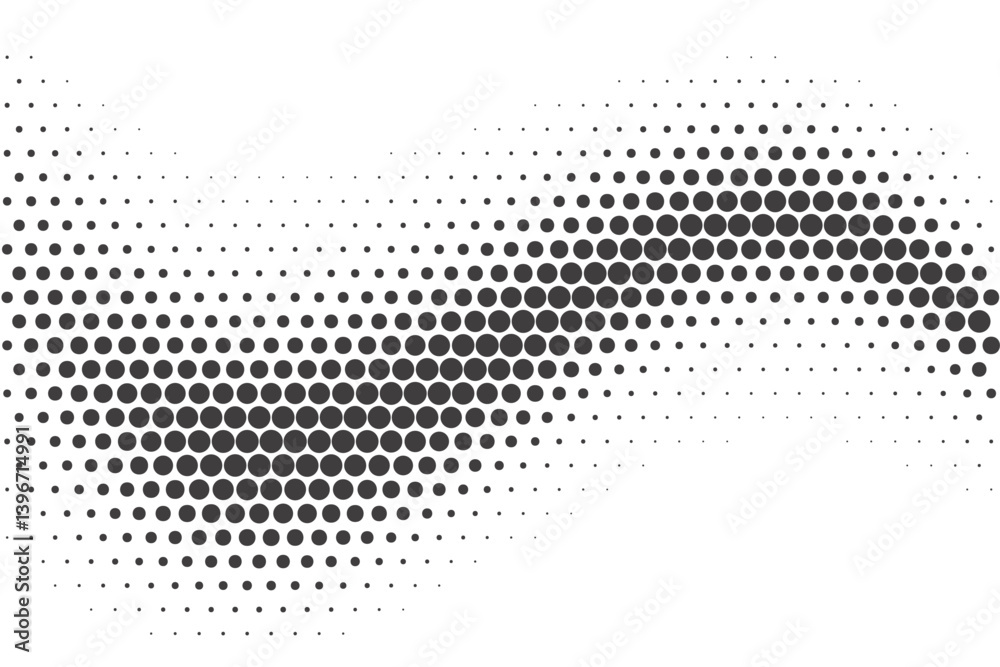 Poster halftone pattern wavy background. half tone vector gradient fade. abstract geometric border shape. s