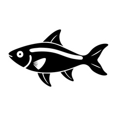 rasbora fish icon, rasbora fish silhouette vector illustration-simple silhouette illustration of rasbora fish, perfect for rasbora fish logos and icons