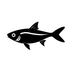 rasbora fish icon, rasbora fish silhouette vector illustration-simple silhouette illustration of rasbora fish, perfect for rasbora fish logos and icons