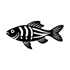 zebra danio fish icon, zebra danio fish silhouette vector illustration-simple silhouette illustration of zebra danio fish, perfect for zebra danio fish logos and icons