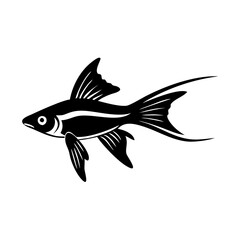 swordtail fish icon, swordtail fish silhouette vector illustration-simple silhouette illustration of swordtail fish, perfect for swordtail fish logos and icons