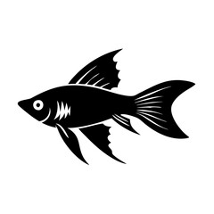 swordtail fish icon, swordtail fish silhouette vector illustration-simple silhouette illustration of swordtail fish, perfect for swordtail fish logos and icons