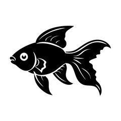 goldfish icon, goldfish silhouette vector illustration-simple silhouette illustration of goldfish, perfect for goldfish logos and icons