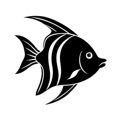 angelfish icon, angelfish silhouette vector illustration-simple silhouette illustration of angelfish, perfect for angelfish logos and icons