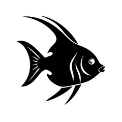 angelfish icon, angelfish silhouette vector illustration-simple silhouette illustration of angelfish, perfect for angelfish logos and icons