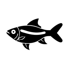 neon tetra fish icon, neon tetra fish silhouette vector illustration-simple silhouette illustration of neon tetra fish, perfect for neon tetra fish logos and icons