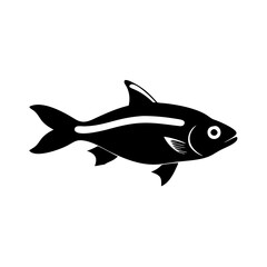 neon tetra fish icon, neon tetra fish silhouette vector illustration-simple silhouette illustration of neon tetra fish, perfect for neon tetra fish logos and icons