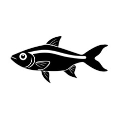 neon tetra fish icon, neon tetra fish silhouette vector illustration-simple silhouette illustration of neon tetra fish, perfect for neon tetra fish logos and icons