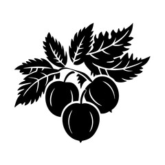 indian gooseberry icon, indian gooseberry silhouette vector illustration-simple silhouette illustration of indian gooseberry, perfect for indian gooseberry logos and icons