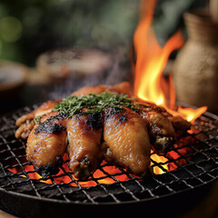 grilled chicken on the grill