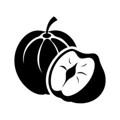 white sapote icon, white sapote silhouette vector illustration-simple silhouette illustration of white sapote, perfect for white sapote logos and icons