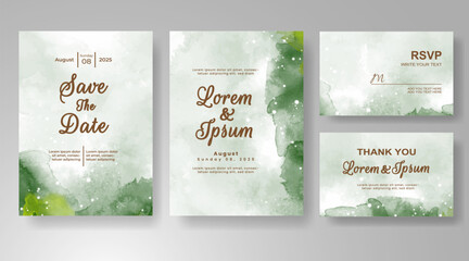Wedding invitation with abstract watercolor background