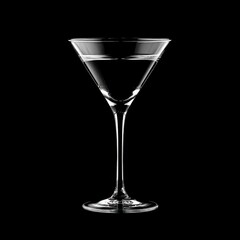Classic Martini Cocktail in Silhouette