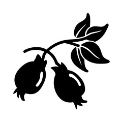 rosehip fruit icon, rosehip fruit silhouette vector illustration-simple silhouette illustration of rosehip fruit, perfect for rosehip fruit logos and icons