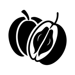 ackee fruit icon, ackee fruit silhouette vector illustration-simple silhouette illustration of ackee fruit, perfect for ackee fruit logos and icons