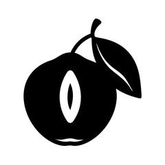 sapodilla fruit icon, sapodilla fruit silhouette vector illustration-simple silhouette illustration of sapodilla fruit, perfect for sapodilla fruit logos and icons