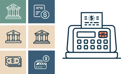 Cash Counter vector design, Banknote Counter logo and icon design, Banknote Counter vector design