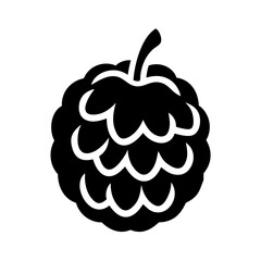 custard apple icon, custard apple silhouette vector illustration-simple silhouette illustration of custard apple, perfect for custard apple logos and icons