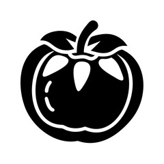 persimmon fruit icon, persimmon fruit silhouette vector illustration-simple silhouette illustration of persimmon fruit, perfect for persimmon fruit logos and icons