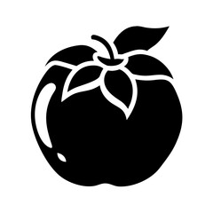 persimmon fruit icon, persimmon fruit silhouette vector illustration-simple silhouette illustration of persimmon fruit, perfect for persimmon fruit logos and icons