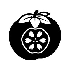 persimmon fruit icon, persimmon fruit silhouette vector illustration-simple silhouette illustration of persimmon fruit, perfect for persimmon fruit logos and icons
