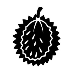 durian fruit icon, durian fruit silhouette vector illustration-simple silhouette illustration of durian fruit, perfect for durian fruit logos and icons