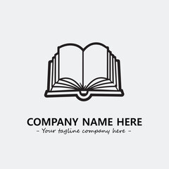 Book illustration black and white for logo company vector image
