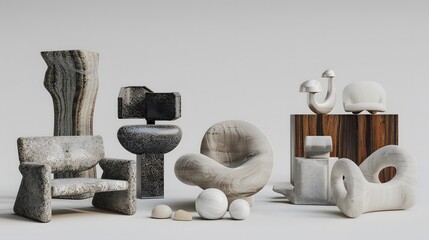 Abstract Furniture and Home Decor Collection with Modern Aesthetic