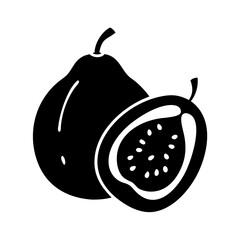 guava icon, guava silhouette vector illustration-simple silhouette illustration of guava, perfect for guava logos and icons