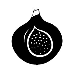 fig fruit icon, fig fruit silhouette vector illustration-simple silhouette illustration of fig fruit, perfect for fig fruit logos and icons