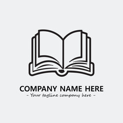 Book illustration black and white for logo company vector image

