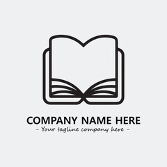Book illustration black and white for logo company vector image
