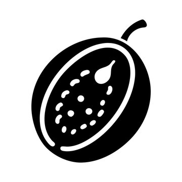 black passion fruit cut open clip art preview