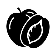 plum icon, plum silhouette vector illustration-simple silhouette illustration of plum, perfect for plum logos and icons