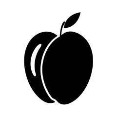 plum icon, plum silhouette vector illustration-simple silhouette illustration of plum, perfect for plum logos and icons