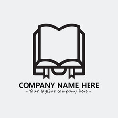 Book illustration black and white for logo company vector image
