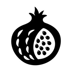 pomegranate icon, pomegranate silhouette vector illustration-simple silhouette illustration of pomegranate, perfect for pomegranate logos and icons