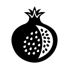 pomegranate icon, pomegranate silhouette vector illustration-simple silhouette illustration of pomegranate, perfect for pomegranate logos and icons