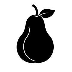 pear icon, pear silhouette vector illustration-simple silhouette illustration of pear, perfect for pear logos and icons