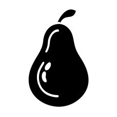 pear icon, pear silhouette vector illustration-simple silhouette illustration of pear, perfect for pear logos and icons