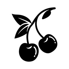 cherry icon, cherry silhouette vector illustration-simple silhouette illustration of cherry, perfect for cherry logos and icons